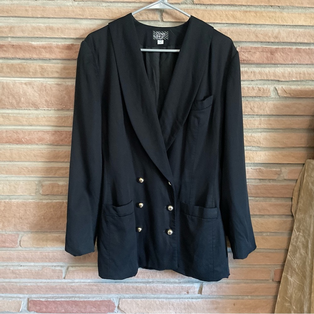 Vintage KGR Double Breasted Blazer Black Women’s Size 12